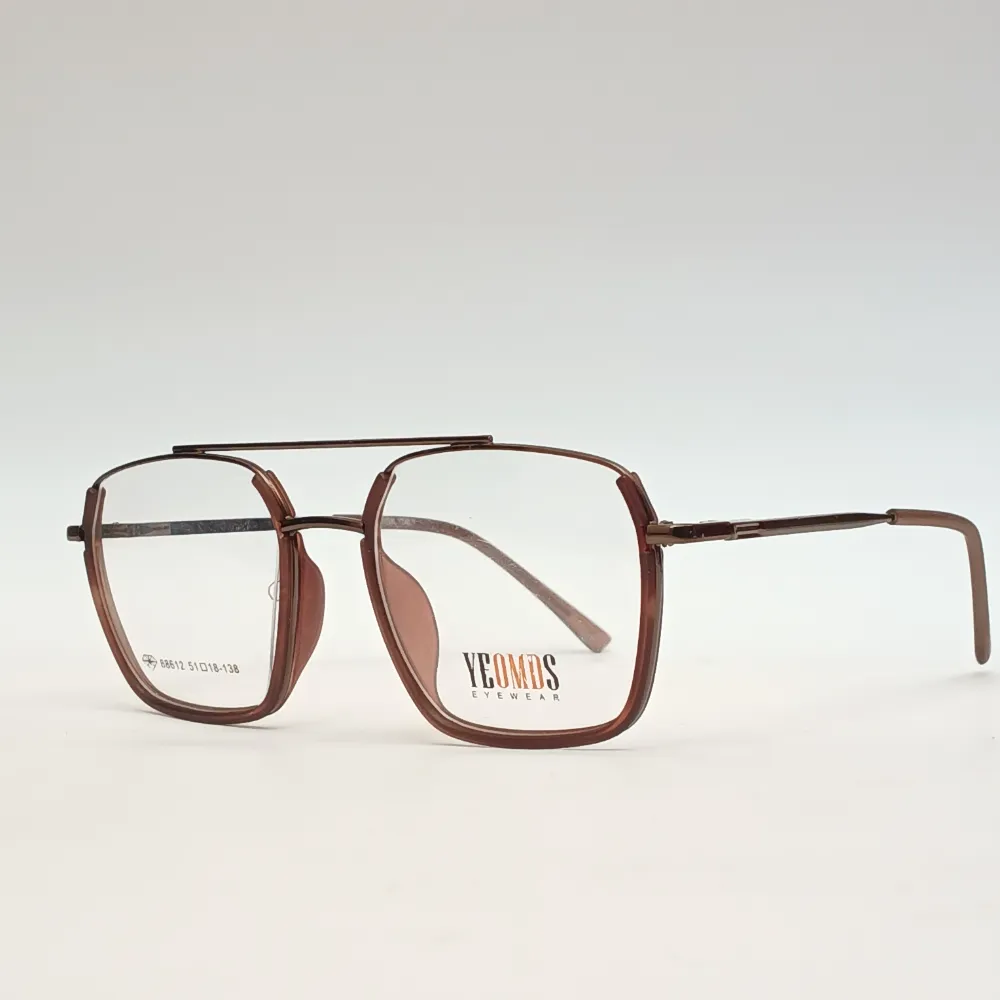 Men Women Aviator Geometric Metal Acetate Bronzebrown Medium Eyeglasses Efagmpum1 02 by Eye9 Optics