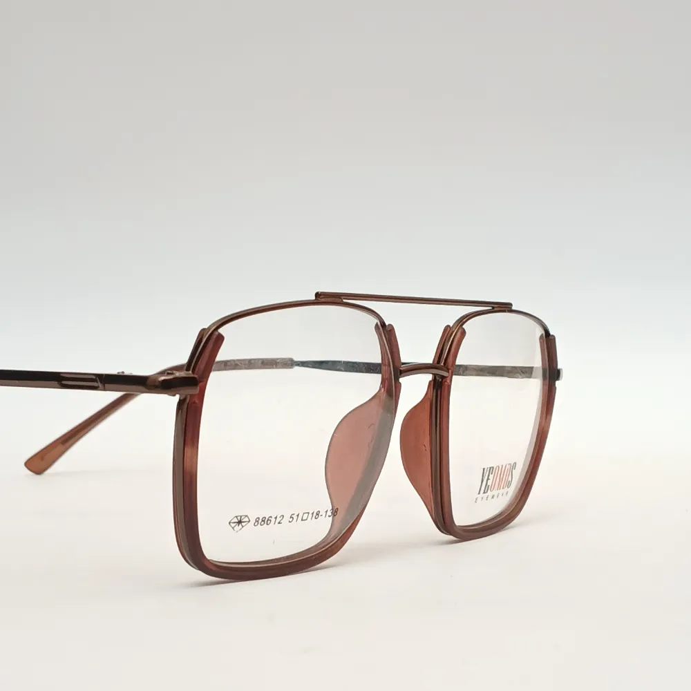 Men Women Aviator Geometric Metal Acetate Bronzebrown Medium Eyeglasses Efagmpum1 03 by Eye9 Optics