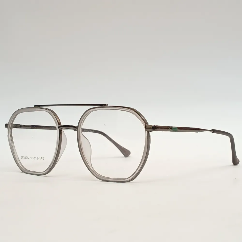 Men Women Aviator Geometric Metal Acetate Translusentgrey Medium Eyeglasses Efagmpum3 02 by Eye9 Optics