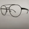 Men Women Aviator Geometric Metal Black Medium Eyeglasses Efagomum1 02 by Eye9 Optics