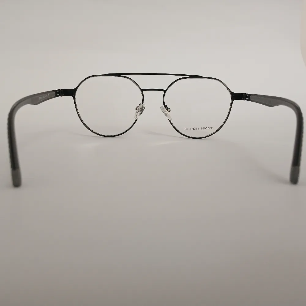 Men Women Aviator Geometric Metal Black Medium Eyeglasses Efagomum1 05 by Eye9 Optics