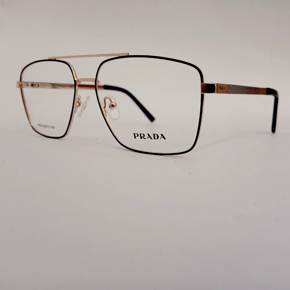 Men Women Aviator Geometric Metal Blackgold Large Eyeglasses Efagmul1 002 by Eye9 Optics