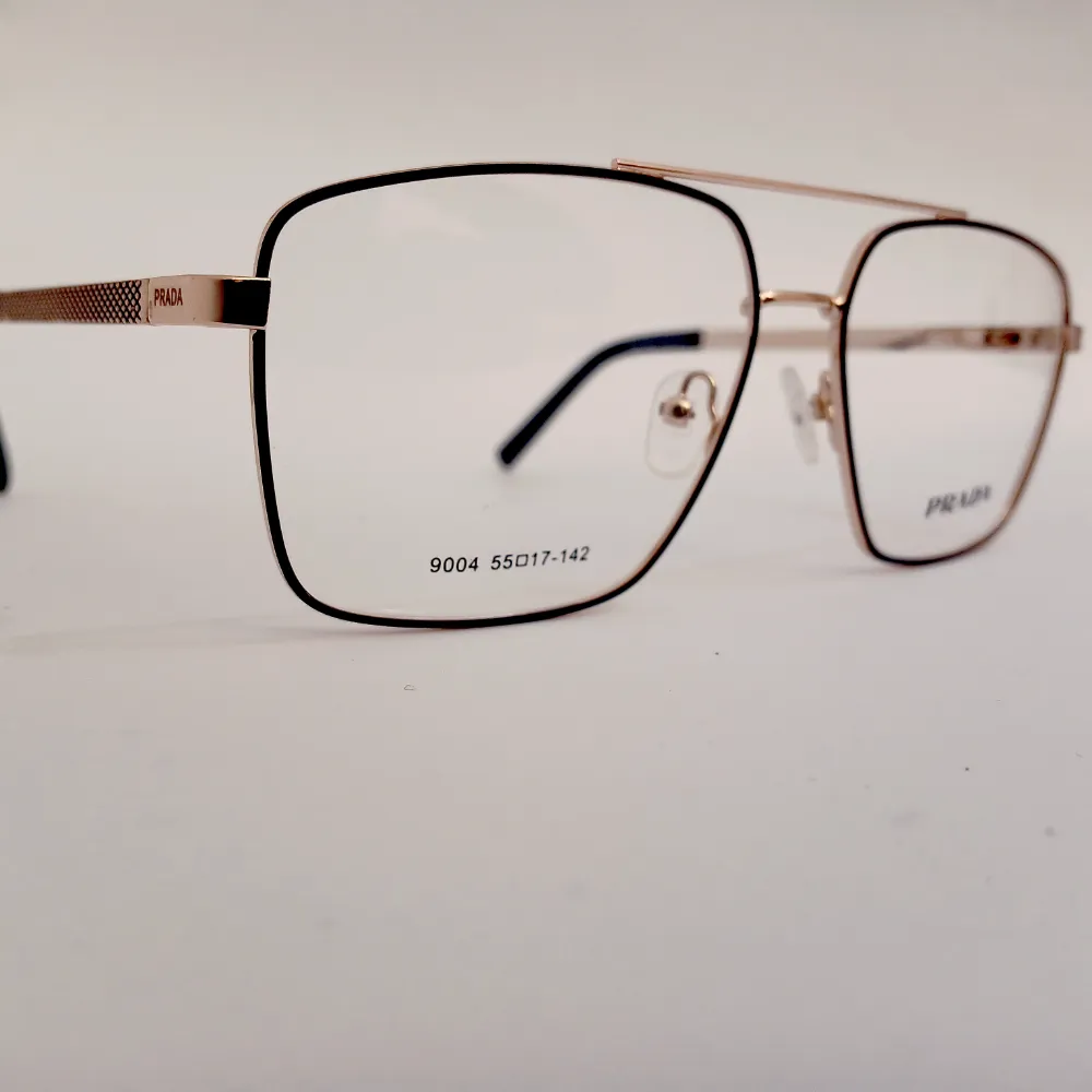 Men Women Aviator Geometric Metal Blackgold Large Eyeglasses Efagmul1 003 by Eye9 Optics