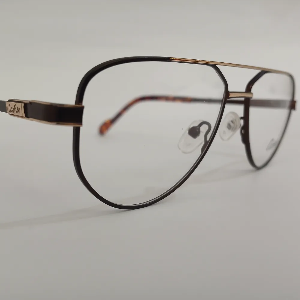 Men Women Aviator Geometric Metal Blackgoldleopard Medium Eyeglasses Efagmum2 03 by Eye9 Optics