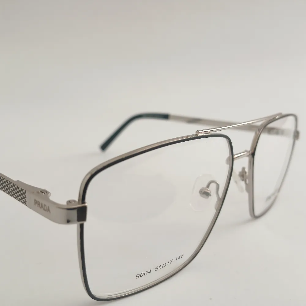 Men Women Aviator Geometric Metal Blacksilver Large Eyeglasses Efagmul1 03 by Eye9 Optics