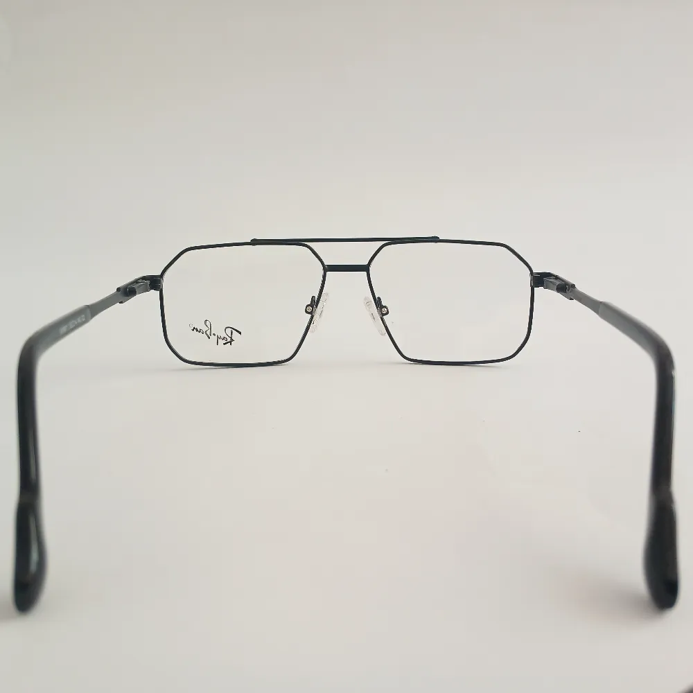 Men Women Aviator Geometric Metal Blacksilver Medium Eyeglasses Efagmum1 05 by Eye9 Optics