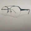 Men Women Aviator Metal Halfrim Cyanblue Large Eyeglasses Ehaomul2 02 by Eye9 Optics