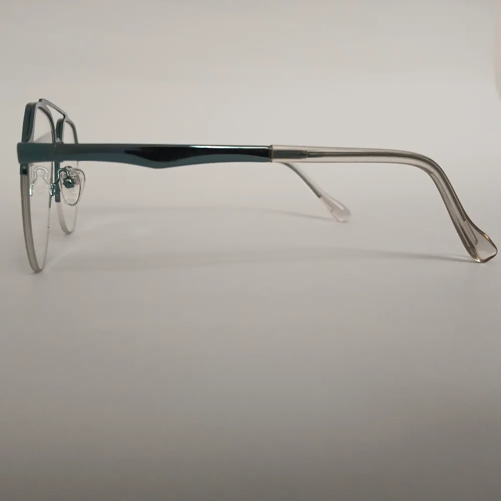 Men Women Aviator Metal Halfrim Cyanblue Large Eyeglasses Ehaomul2 04 by Eye9 Optics