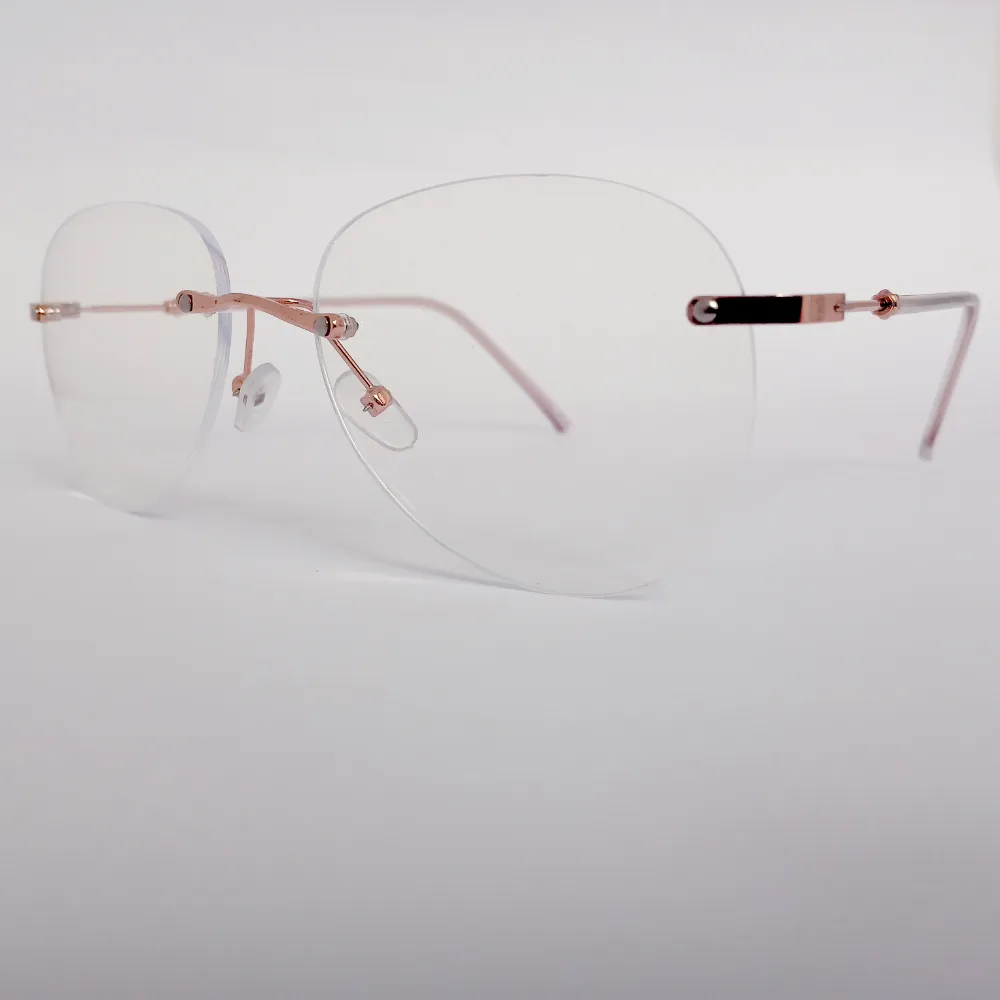 Men Women Aviator Metal Rimless Rosegold Large Eyeglasses Eraomul1 02 by Eye9 Optics