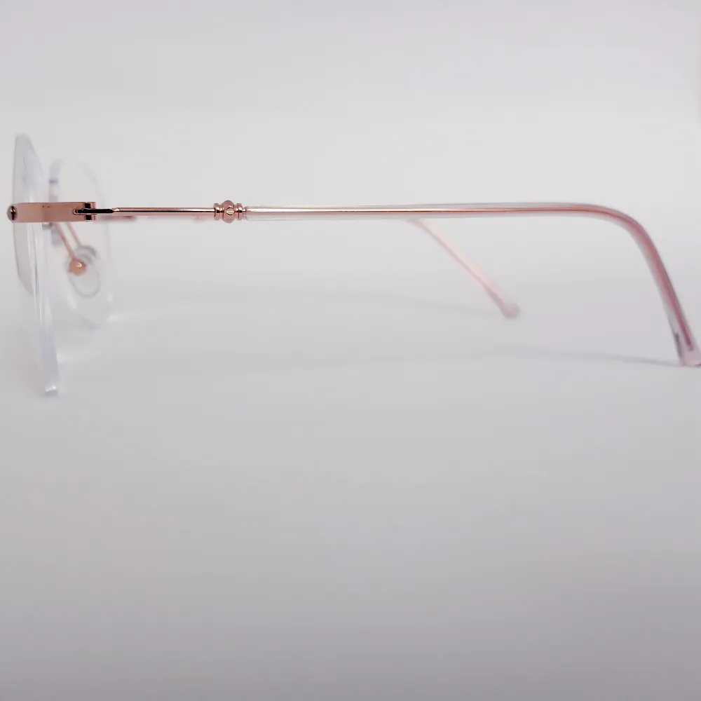 Men Women Aviator Metal Rimless Rosegold Large Eyeglasses Eraomul1 04 by Eye9 Optics