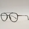 Men Women Aviator Oval Metal Acetate Black Medium Eyeglasses Efaompum1 07 by Eye9 Optics