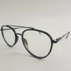 Men Women Aviator Oval Metal Acetate Black Medium Eyeglasses Efaompus2 02 by Eye9 Optics