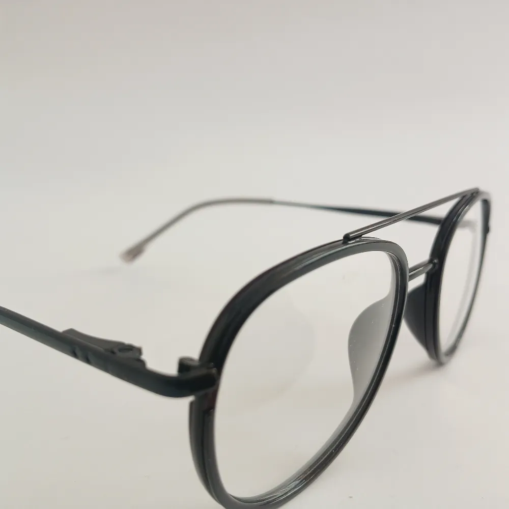 Men Women Aviator Oval Metal Acetate Black Medium Eyeglasses Efaompus2 03 by Eye9 Optics