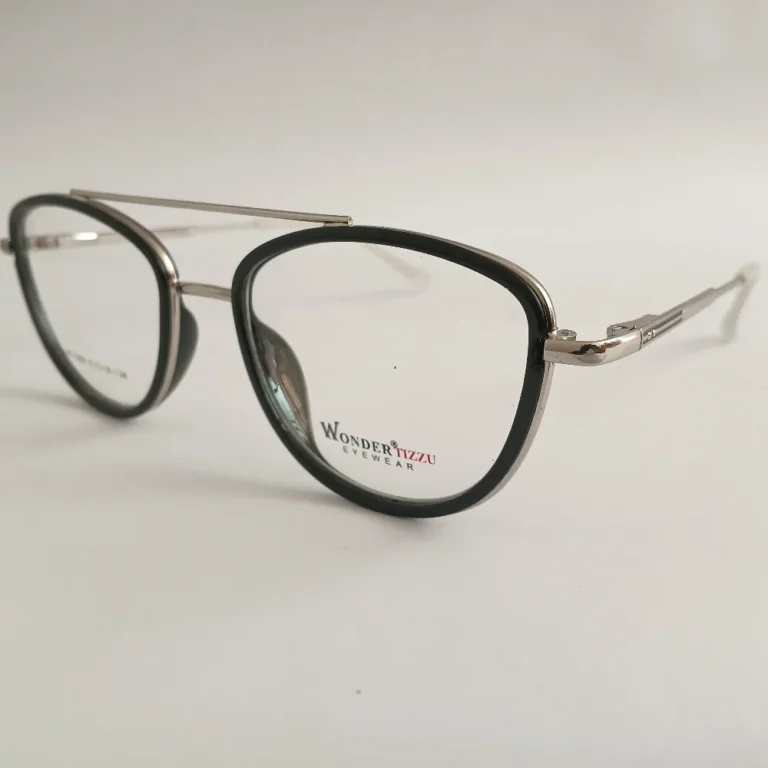 Men Women Aviator Oval Metal Acetate Blacksilver Medium Eyeglasses Efaompum3 01 by Eye9 Optics