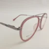 Men Women Aviator Oval Metal Acetate Pinksilver Medium Eyeglasses Efaompus1 03 by Eye9 Optics