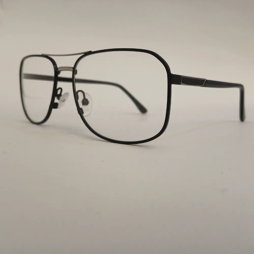 Men Women Aviator Oval Metal Blacksilver Medium Eyeglasses Efaomum3 02 by Eye9 Optics