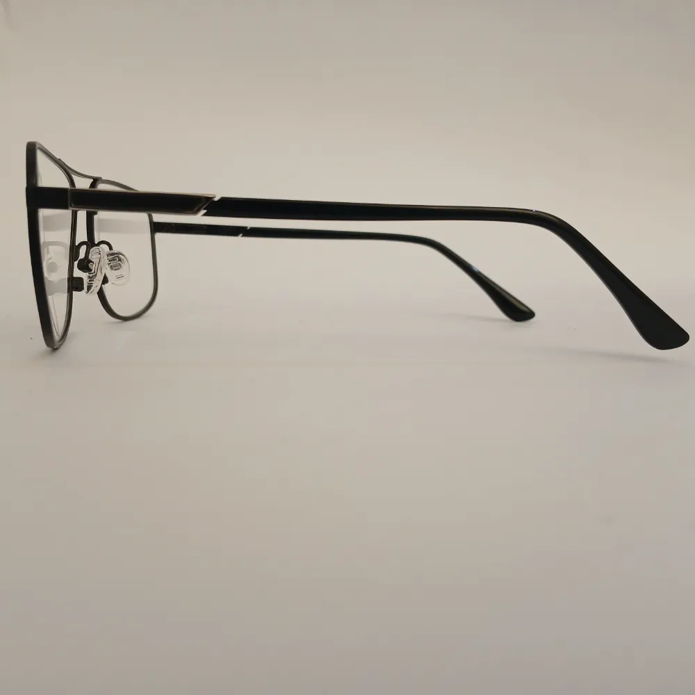 Men Women Aviator Oval Metal Blacksilver Medium Eyeglasses Efaomum3 04 by Eye9 Optics