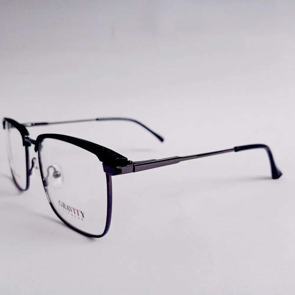 Men Women Browline Rectangle Metal Acetate Greengrey Large Eyeglasses Efbsmpul1 02 by Eye9 Optics