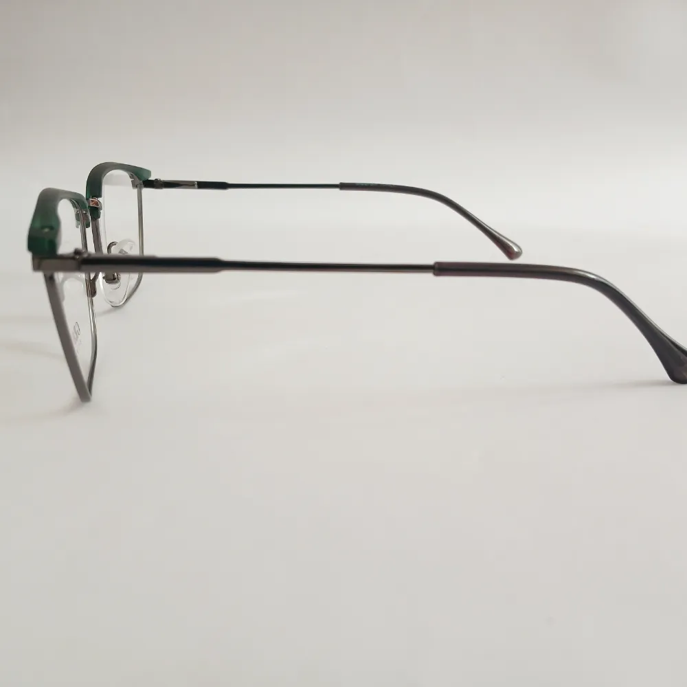 Men Women Browline Rectangle Metal Acetate Greengrey Large Eyeglasses Efbsmpul1 09 by Eye9 Optics