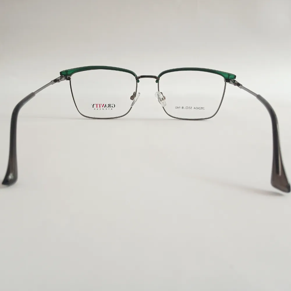 Men Women Browline Rectangle Metal Acetate Greengrey Large Eyeglasses Efbsmpul1 10 by Eye9 Optics