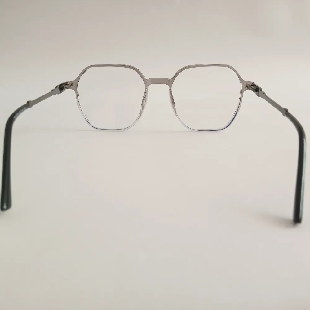 Men Women Geometric Acetate Metal Transparentgrey Medium Eyeglasses Efgpmum1 05 by Eye9 Optics