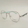 Men Women Geometric Metal Silvercyanblack Small Eyeglasses Efgmus2 02 by Eye9 Optics