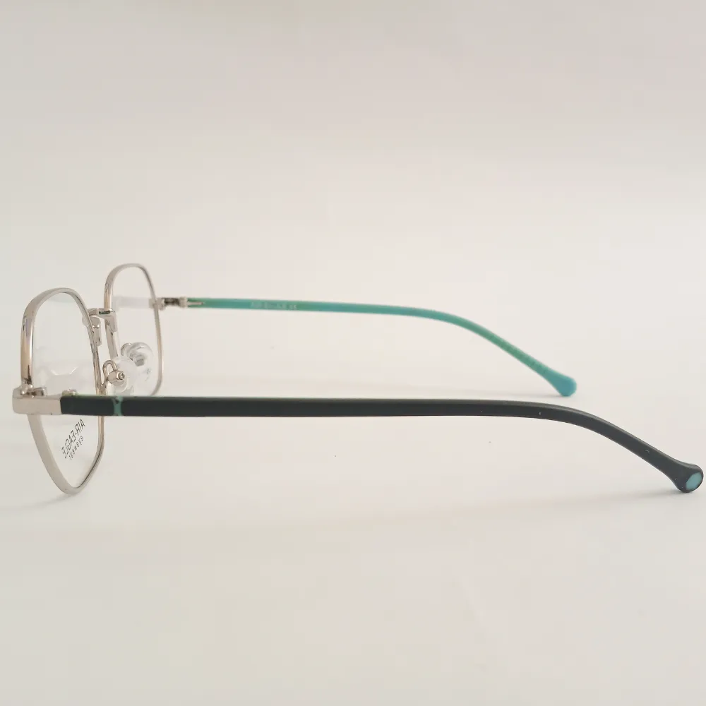 Men Women Geometric Metal Silvercyanblack Small Eyeglasses Efgmus2 04 by Eye9 Optics