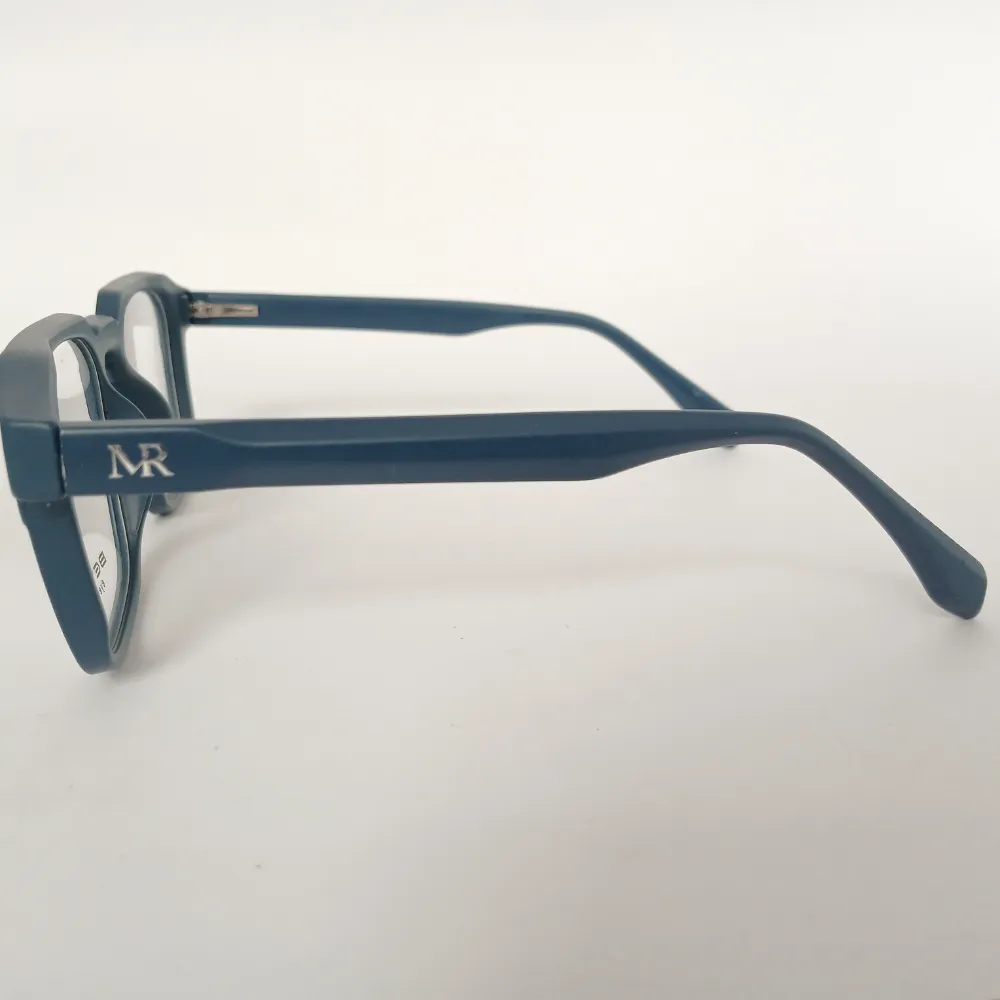 Men Women Geometric Square Acetate Matteblue Medium Eyeglasses Efgspum2 004 by Eye9 Optics