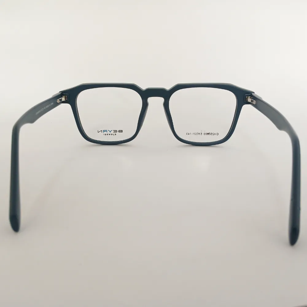 Men Women Geometric Square Acetate Matteblue Medium Eyeglasses Efgspum2 005 by Eye9 Optics
