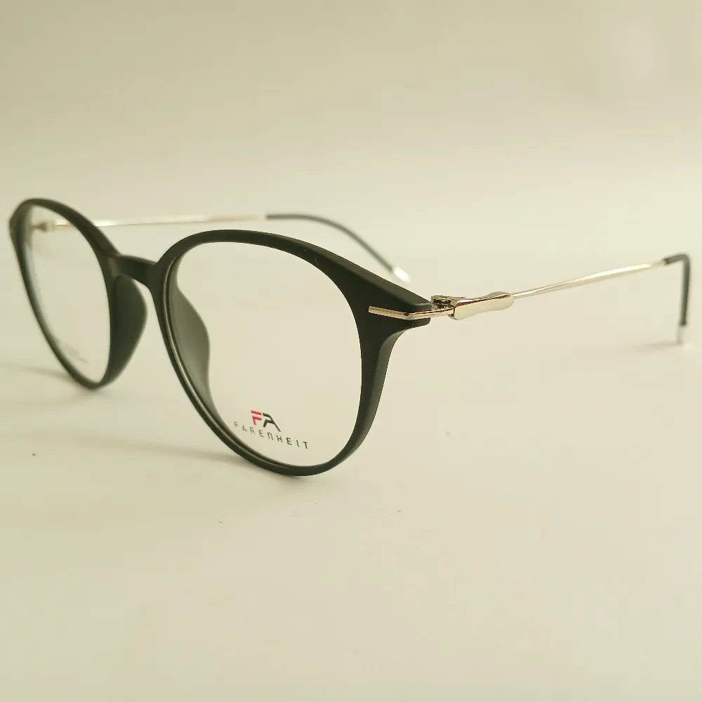 Men Women Oval Acetate Metal Blackgold Small Eyeglasses Efopmus1 02 by Eye9 Optics