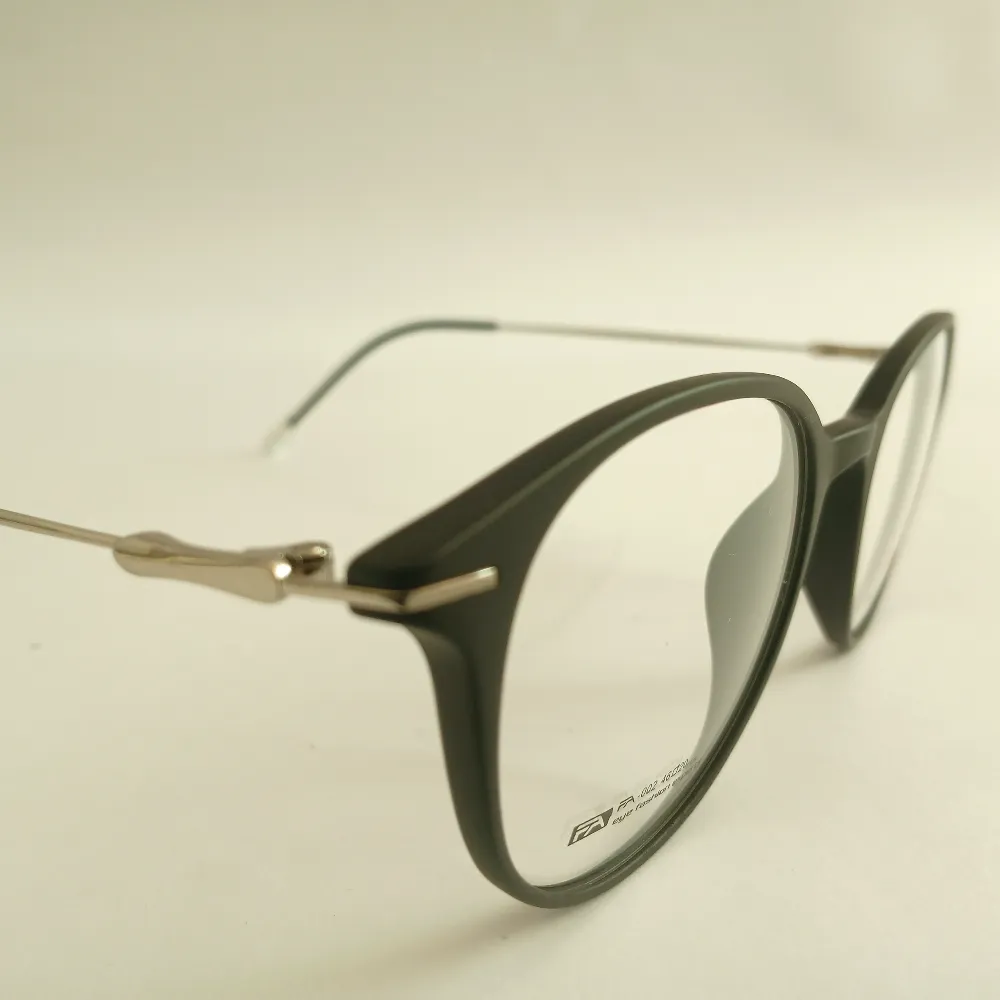 Men Women Oval Acetate Metal Blackgold Small Eyeglasses Efopmus1 03 by Eye9 Optics
