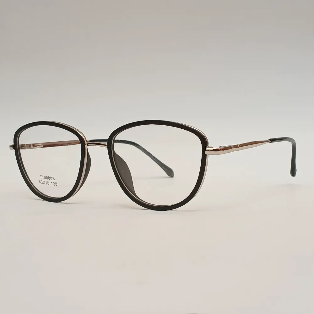 Men Women Oval Metal Acetate Blacksilver Large Eyeglasses Efompul1 02 by Eye9 Optics