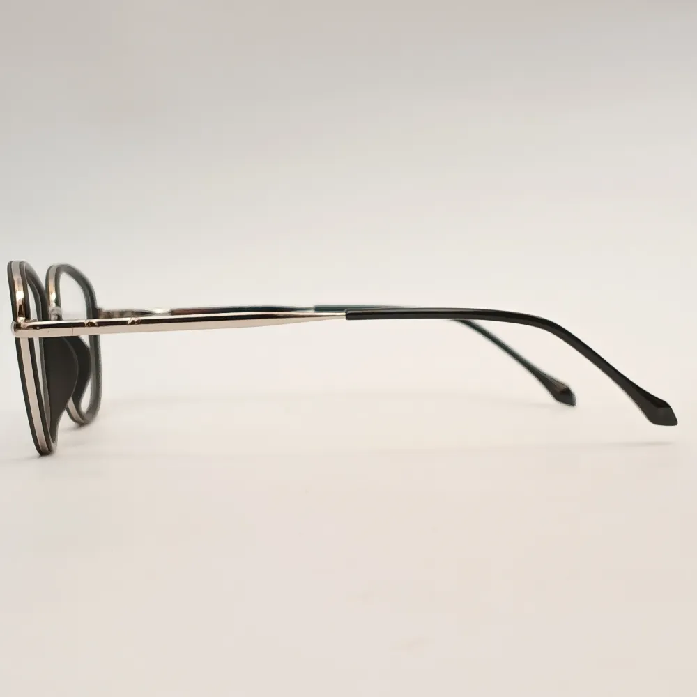 Men Women Oval Metal Acetate Blacksilver Large Eyeglasses Efompul1 04 by Eye9 Optics