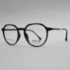 Men Women Oval Metal Black Medium Eyeglasses Efopum2 02 by Eye9 Optics