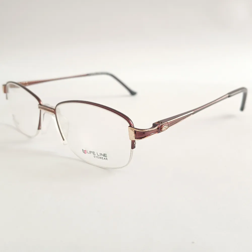 Men Women Oval Metal Halfrim Bronzegold Small Eyeglasses Ehomus1 02 by Eye9 Optics