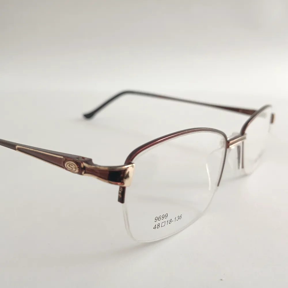 Men Women Oval Metal Halfrim Bronzegold Small Eyeglasses Ehomus1 03 by Eye9 Optics