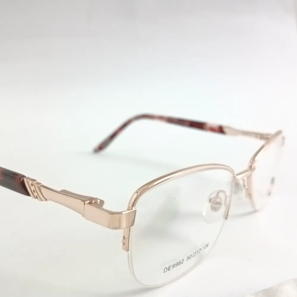 Men Women Oval Metal Halfrim Gold Medium Eyeglasses Ehomum3 03 by Eye9 Optics