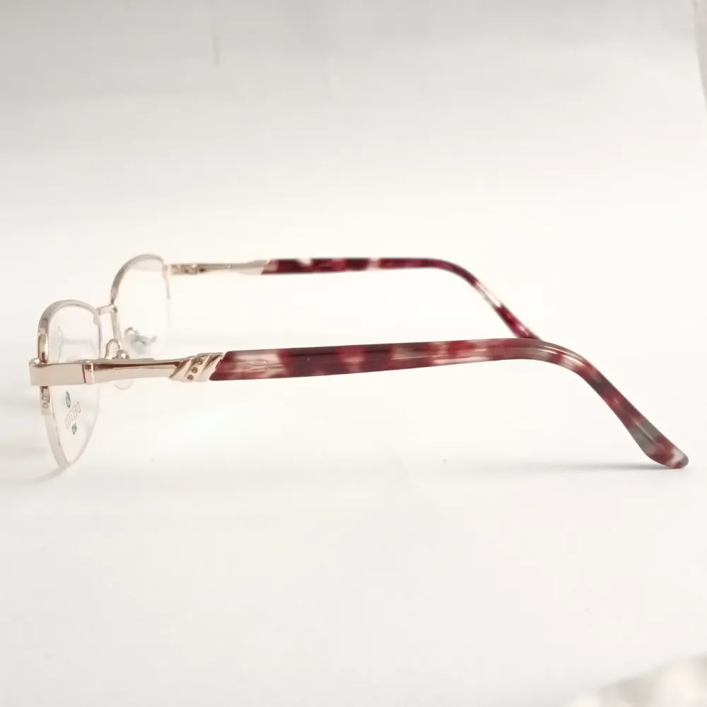 Men Women Oval Metal Halfrim Gold Medium Eyeglasses Ehomum3 04 by Eye9 Optics