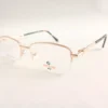 Men Women Oval Metal Halfrim Gold Medium Eyeglasses Ehomum4 02 by Eye9 Optics