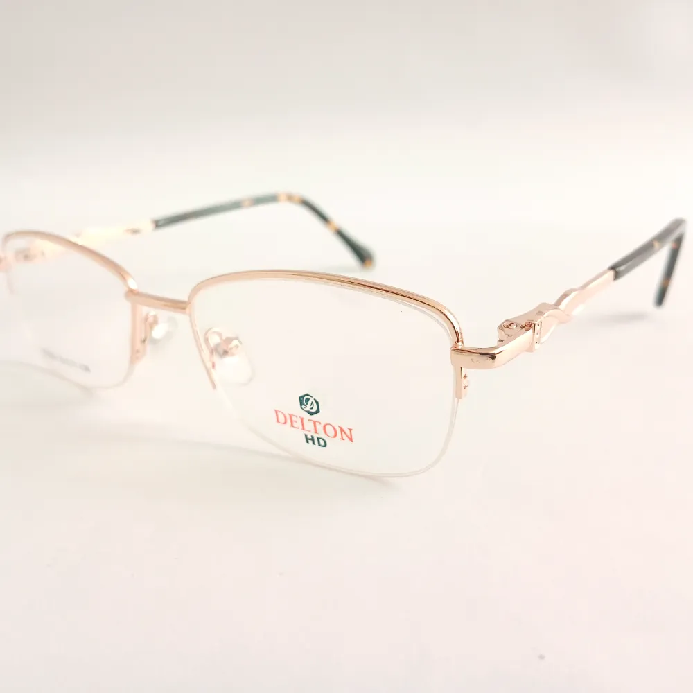 Men Women Oval Metal Halfrim Gold Medium Eyeglasses Ehomum4 02 by Eye9 Optics