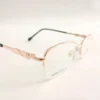 Men Women Oval Metal Halfrim Gold Medium Eyeglasses Ehomum4 03 by Eye9 Optics