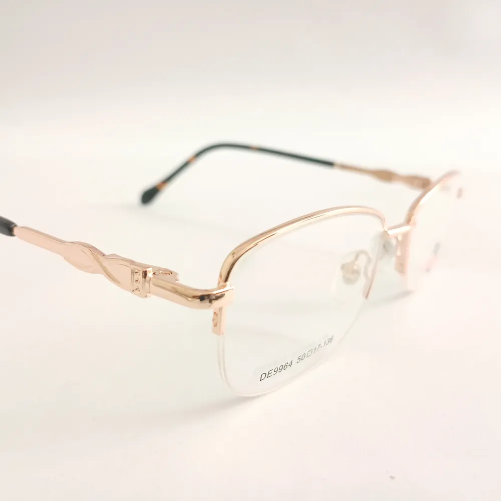 Men Women Oval Metal Halfrim Gold Medium Eyeglasses Ehomum4 03 by Eye9 Optics