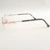 Men Women Oval Metal Halfrim Gold Medium Eyeglasses Ehomum4 04 by Eye9 Optics