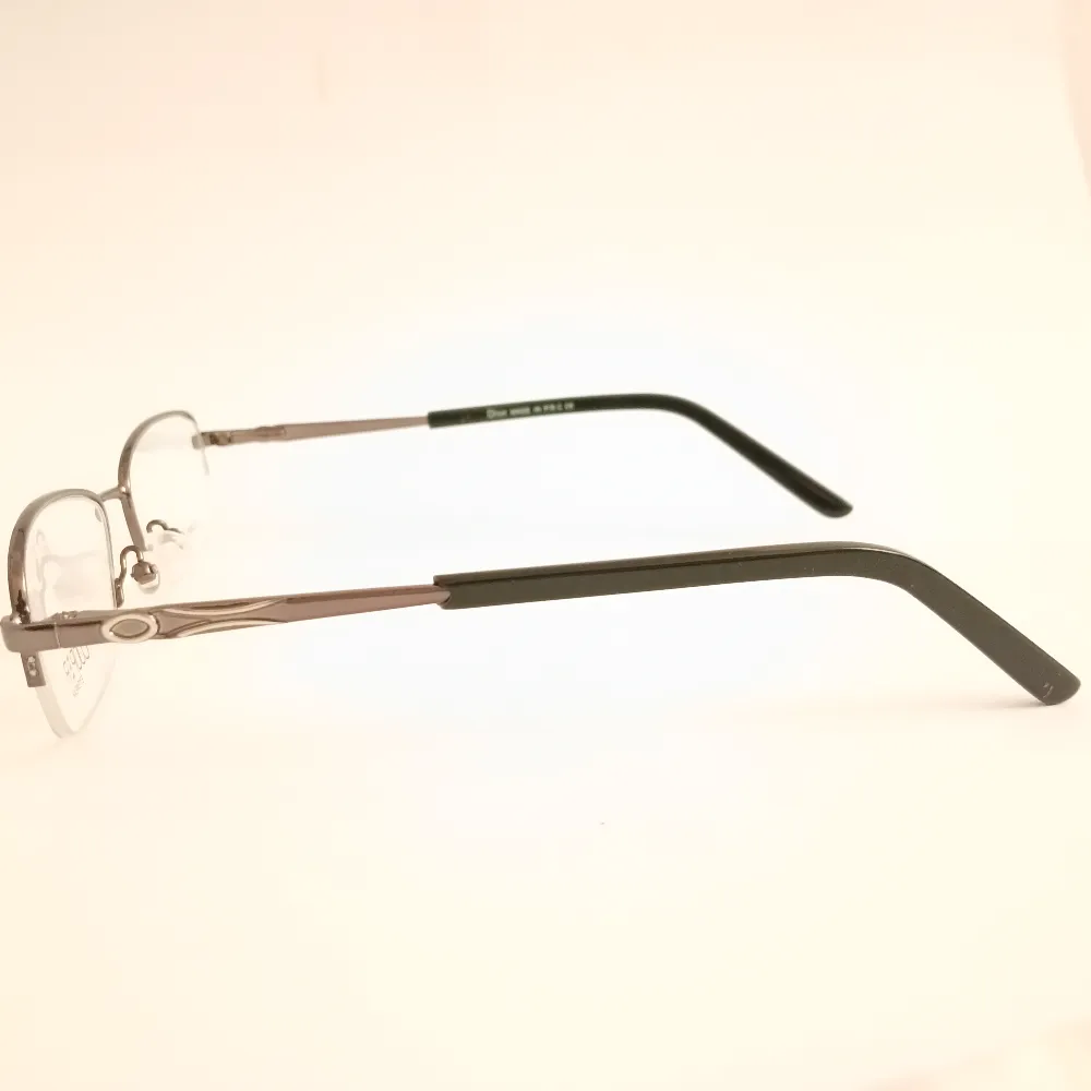 Men Women Oval Metal Halfrim Grey Medium Eyeglasses Ehomum2 04 by Eye9 Optics