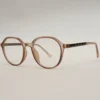 Men Women Oval Metal Transparentbrown Medium Eyeglasses Efopum1 02 by Eye9 Optics