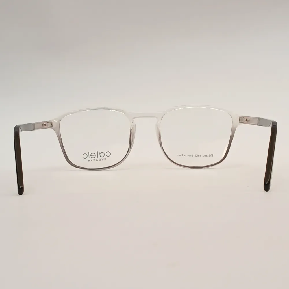 Men Women Rectangle Acetate Transparentblack Medium Eyeglasses Efspum2 05 by Eye9 Optics
