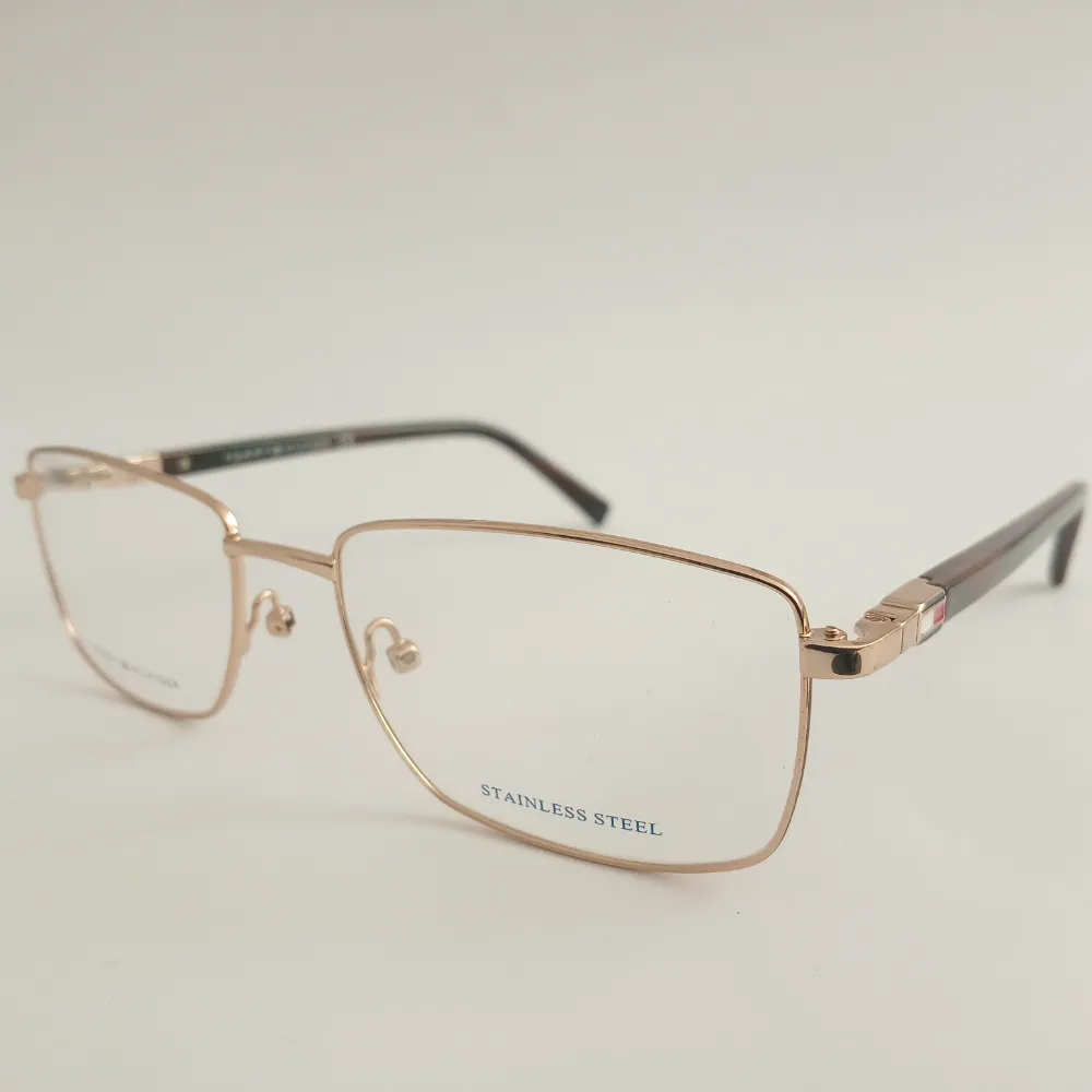 Men Women Rectangle Metal Acetate Goldbrown Medium Eyeglasses Efsmpum3 02 by Eye9 Optics