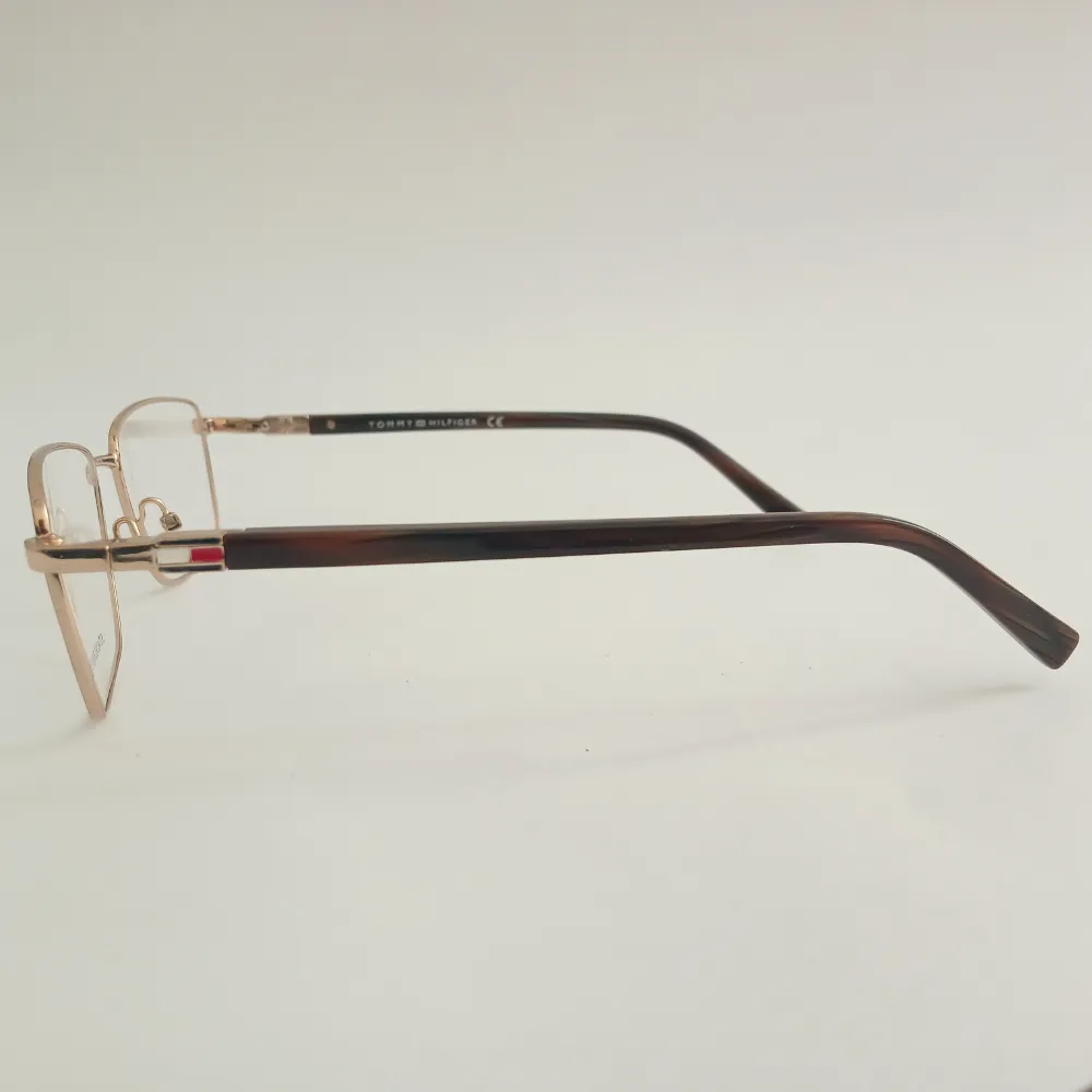 Men Women Rectangle Metal Acetate Goldbrown Medium Eyeglasses Efsmpum3 04 by Eye9 Optics