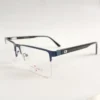 Men Women Rectangle Metal Acetate Halfrim Blueblack Large Eyeglasses Ehsmpul4 02 by Eye9 Optics