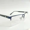 Men Women Rectangle Metal Acetate Halfrim Blueblack Large Eyeglasses Ehsmpul4 03 by Eye9 Optics